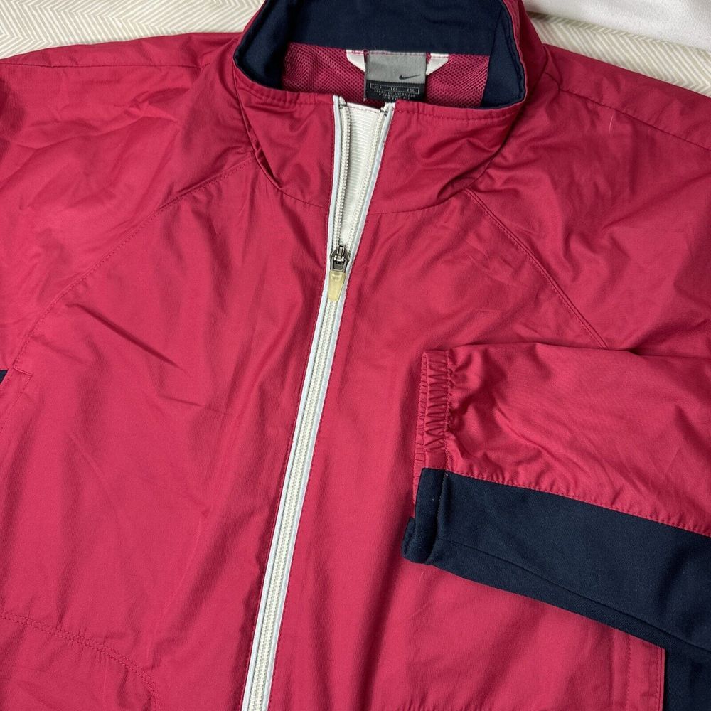 Nike Jacket Women's XLT Pink Black Full Zip‎ Reflective Running Vented